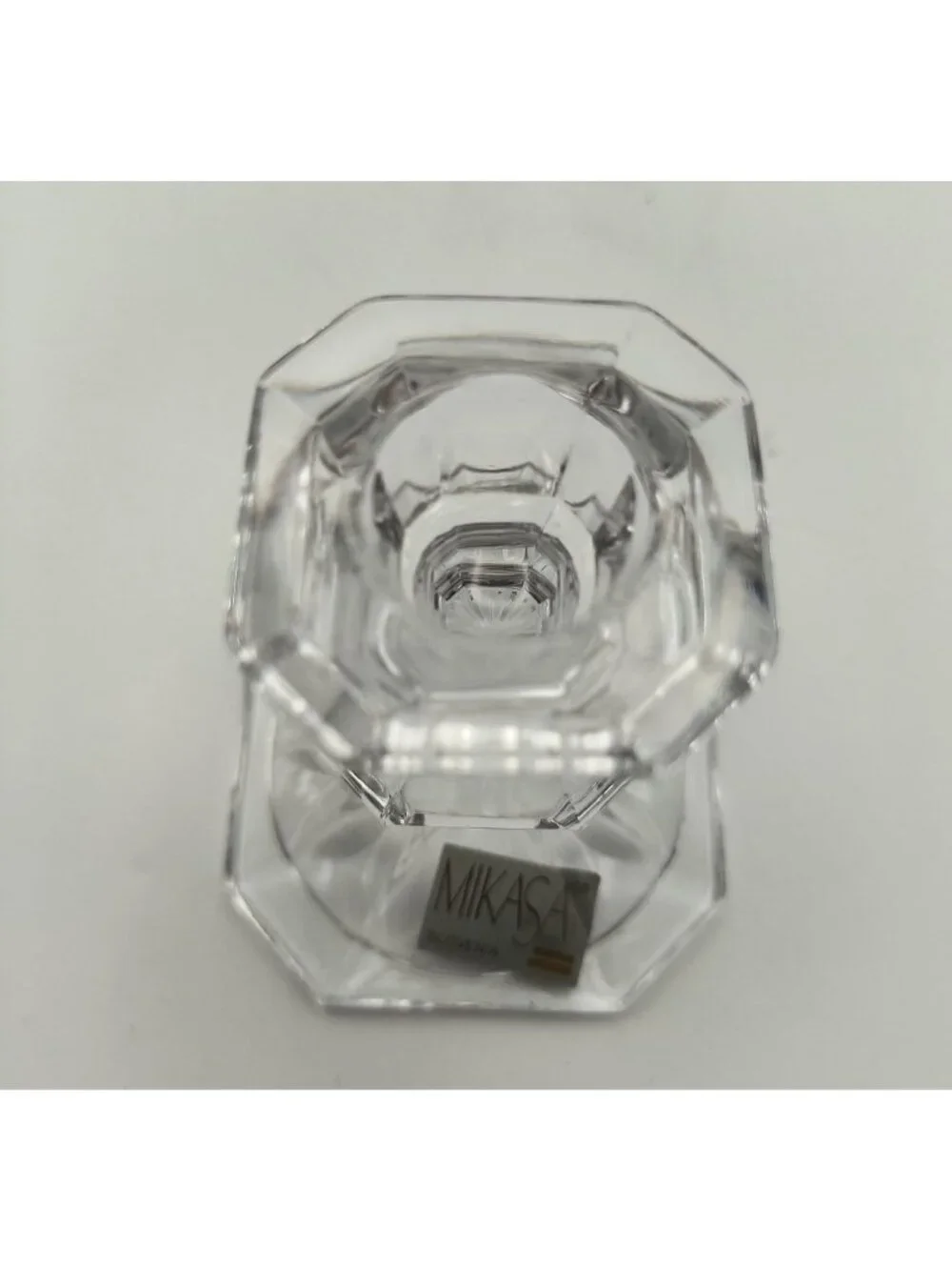 Mikasa Slovenia Crystal Candlestick Holder Octagonal Base 2.75in Vintage Elegant